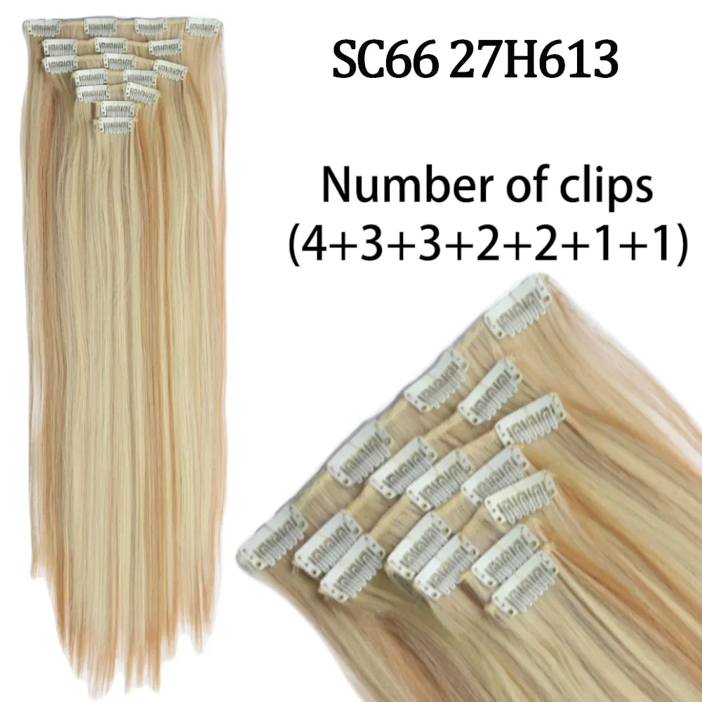 7 Piece Synthetic Clip-In Hair Extension Set