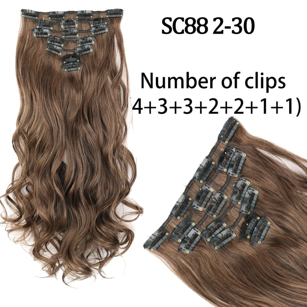 7 Piece Synthetic Clip-In Hair Extension Set