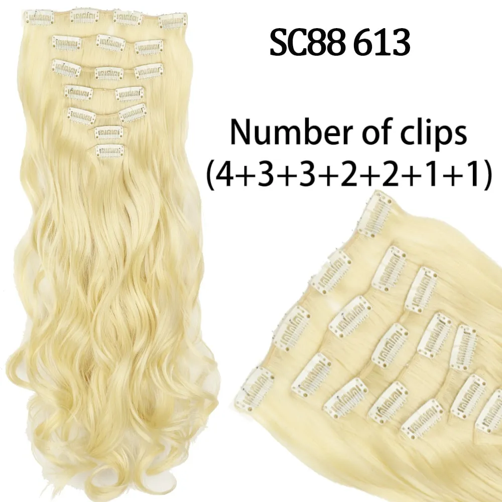 7 Piece Synthetic Clip-In Hair Extension Set