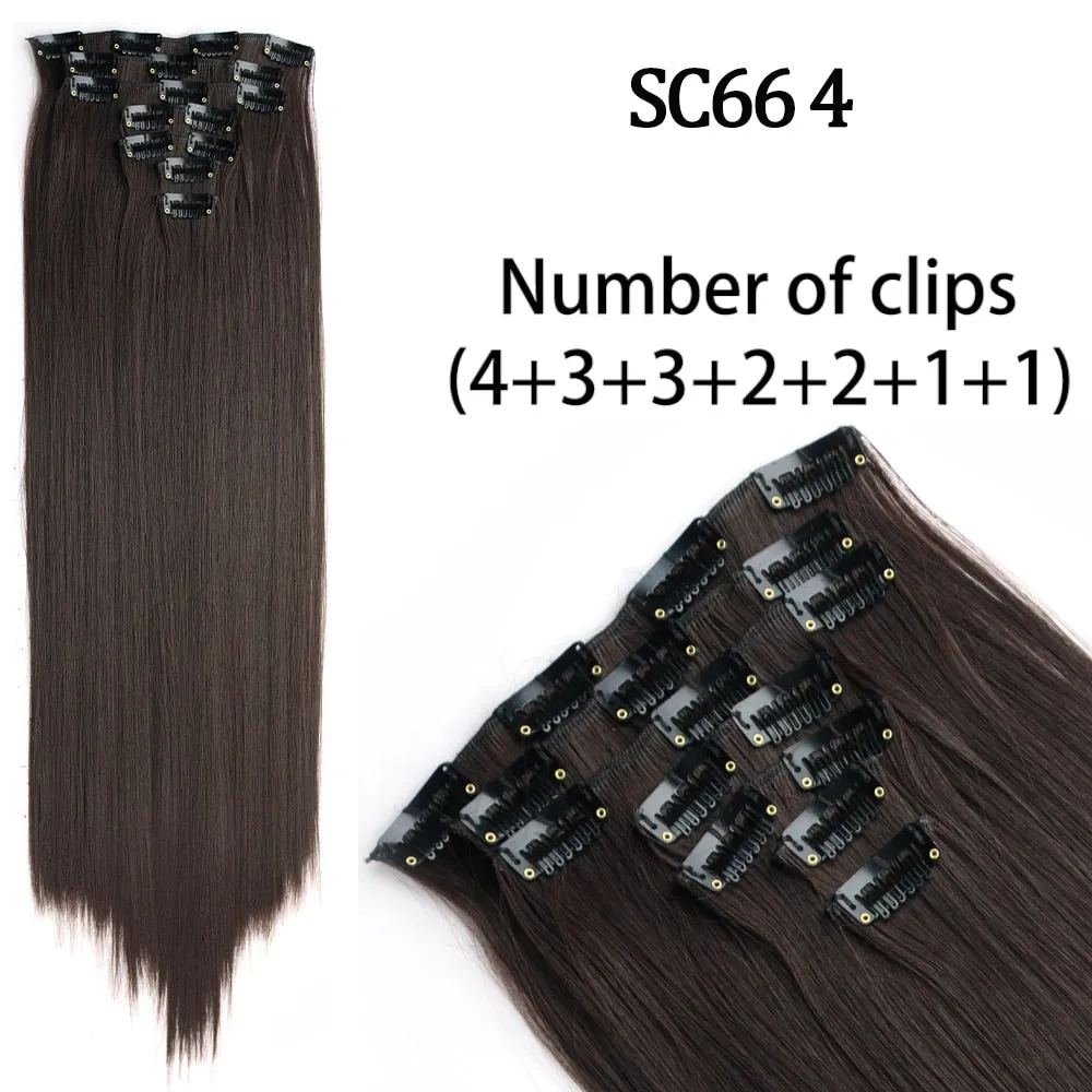 7 Piece Synthetic Clip-In Hair Extension Set