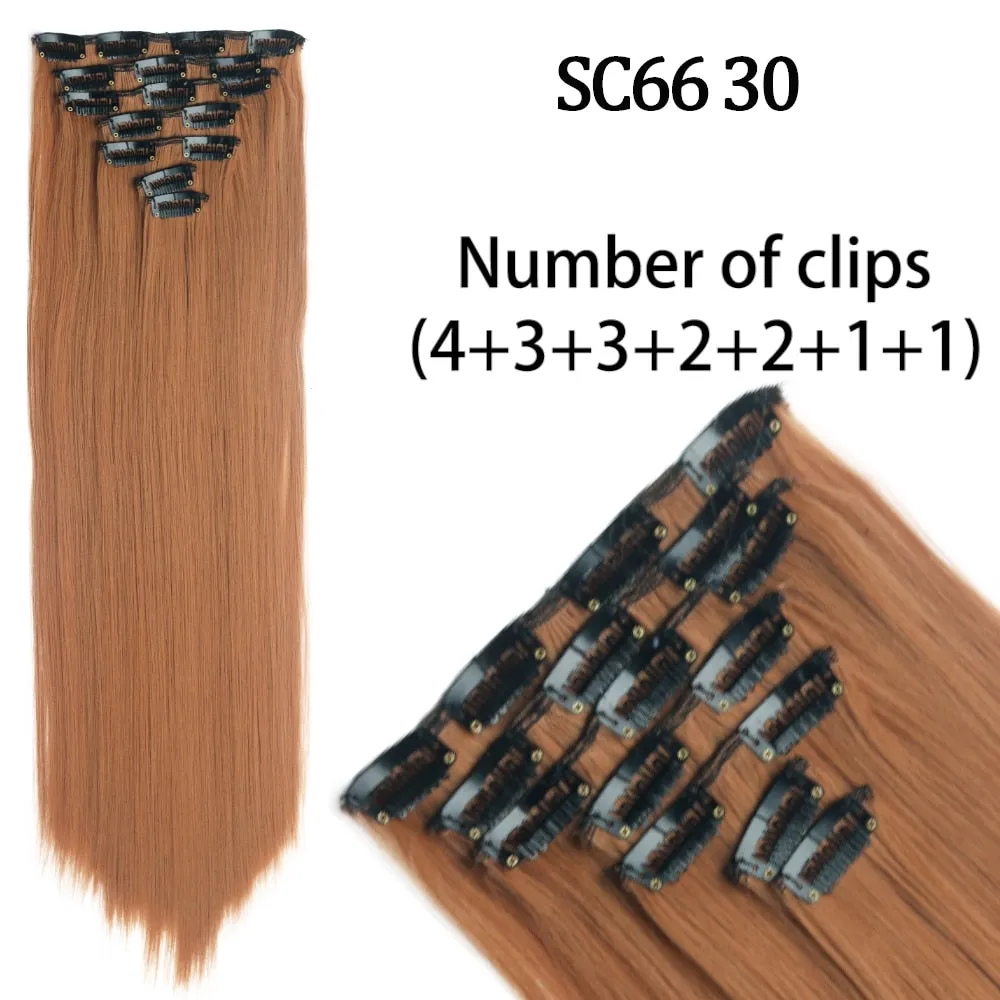 7 Piece Synthetic Clip-In Hair Extension Set