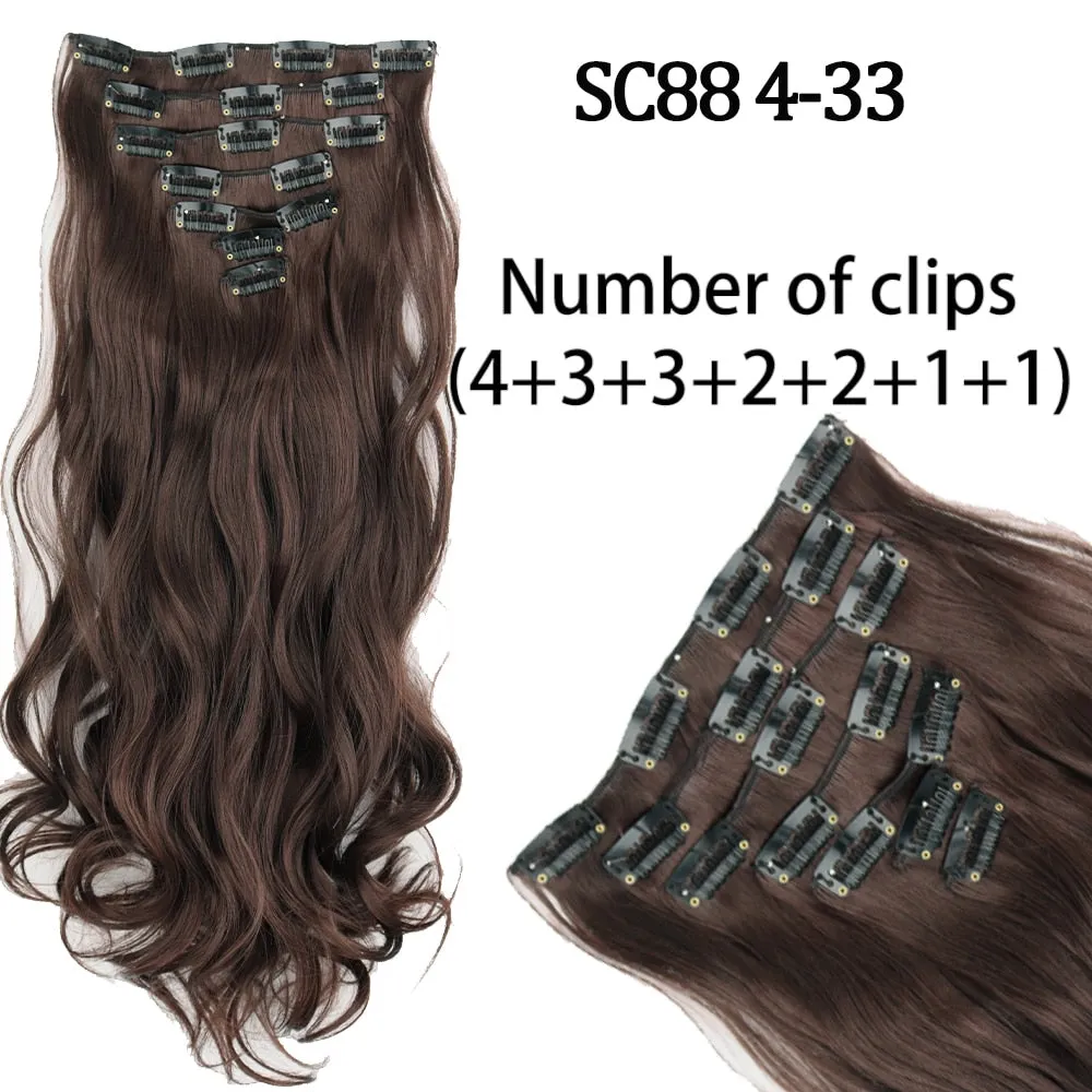 7 Piece Synthetic Clip-In Hair Extension Set