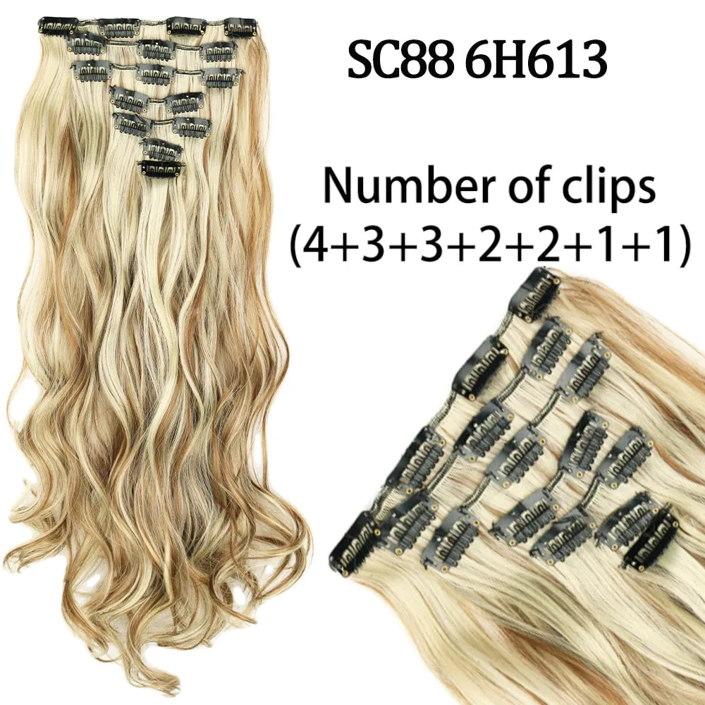 7 Piece Synthetic Clip-In Hair Extension Set