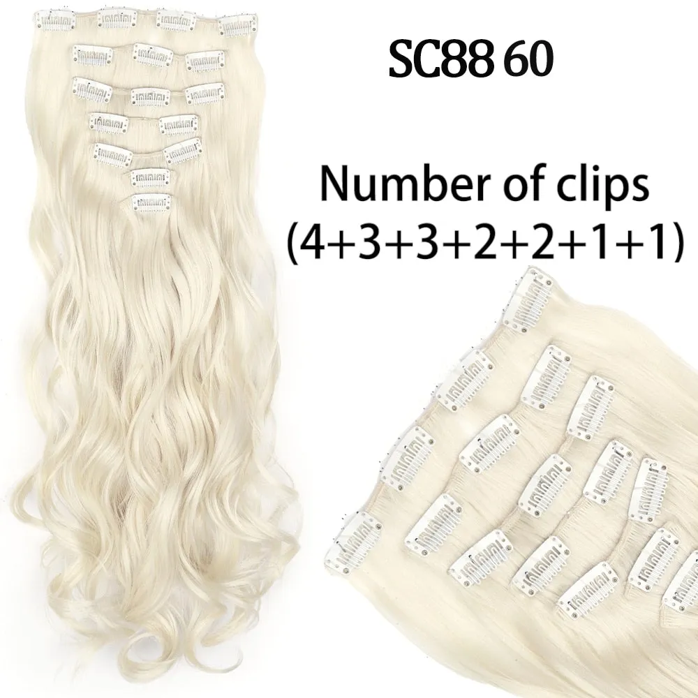 7 Piece Synthetic Clip-In Hair Extension Set