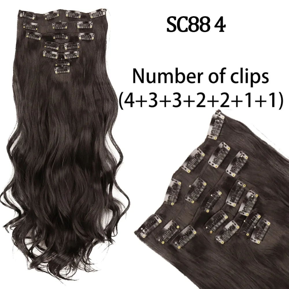 7 Piece Synthetic Clip-In Hair Extension Set