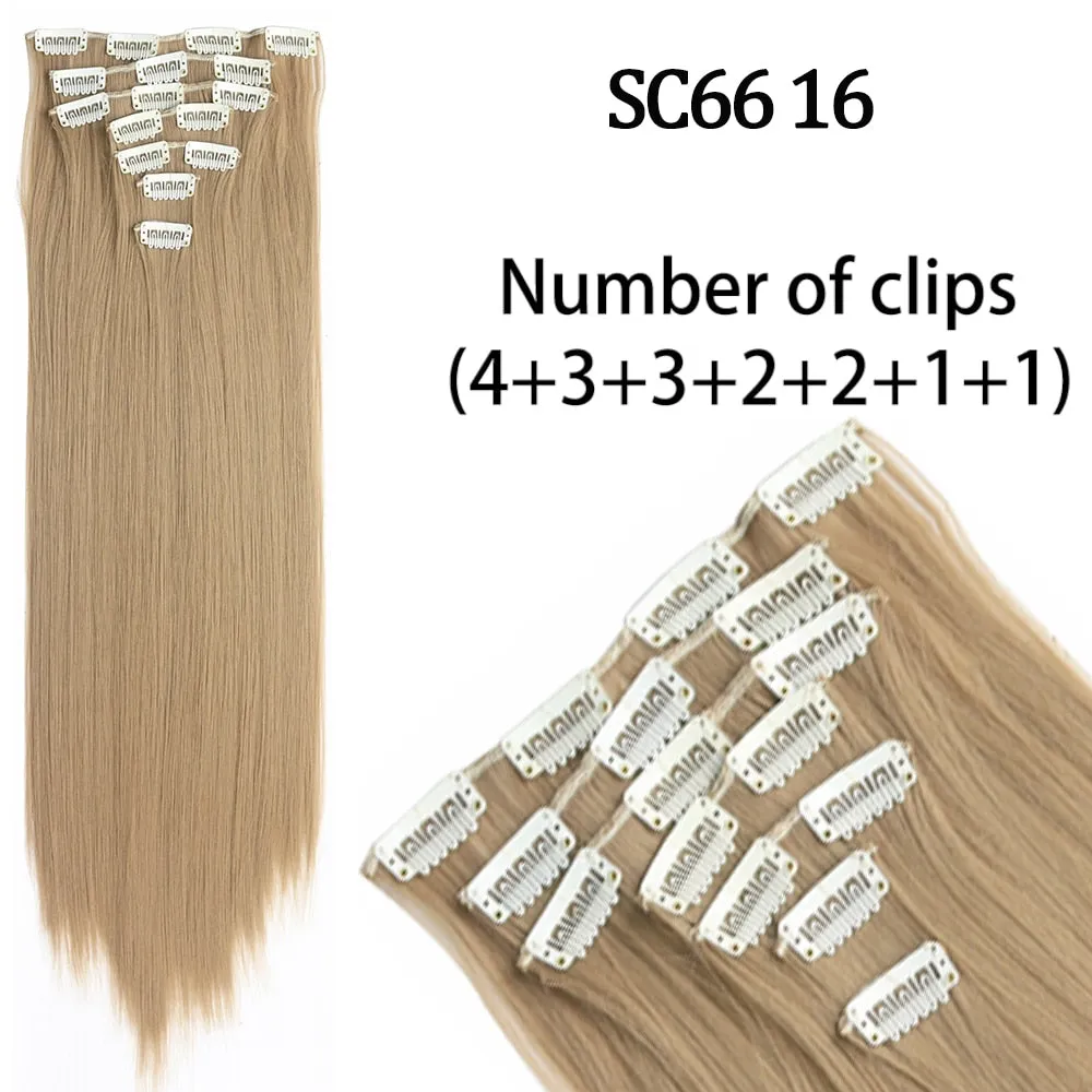 7 Piece Synthetic Clip-In Hair Extension Set