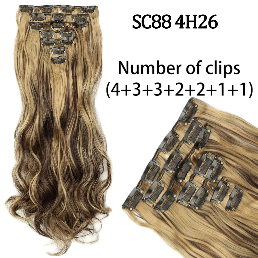 7 Piece Synthetic Clip-In Hair Extension Set