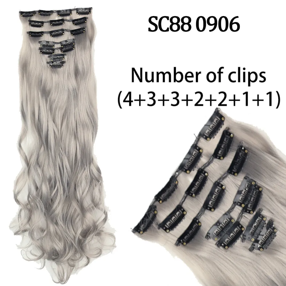 7 Piece Synthetic Clip-In Hair Extension Set