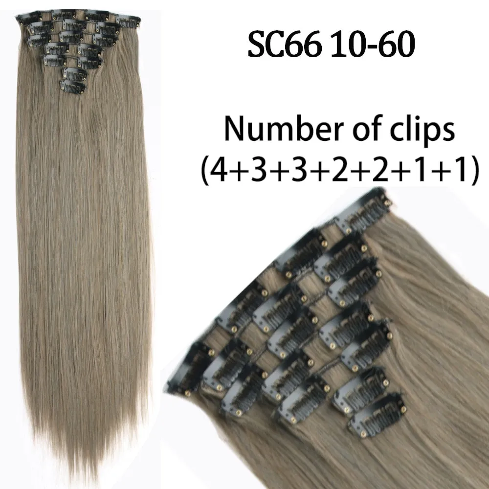 7 Piece Synthetic Clip-In Hair Extension Set