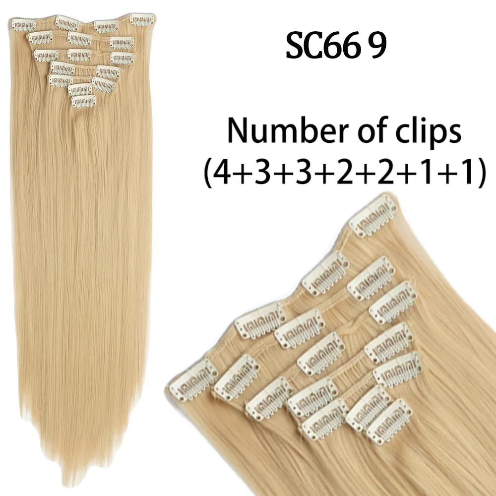 7 Piece Synthetic Clip-In Hair Extension Set