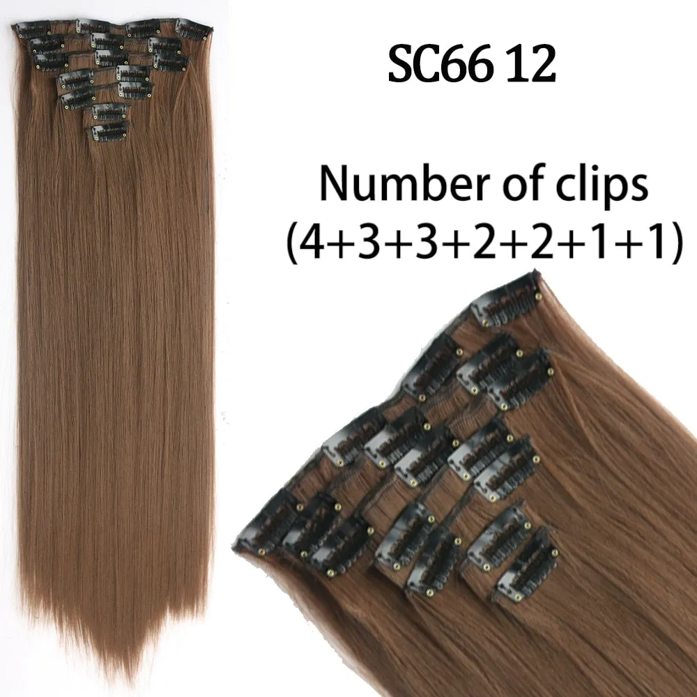 7 Piece Synthetic Clip-In Hair Extension Set