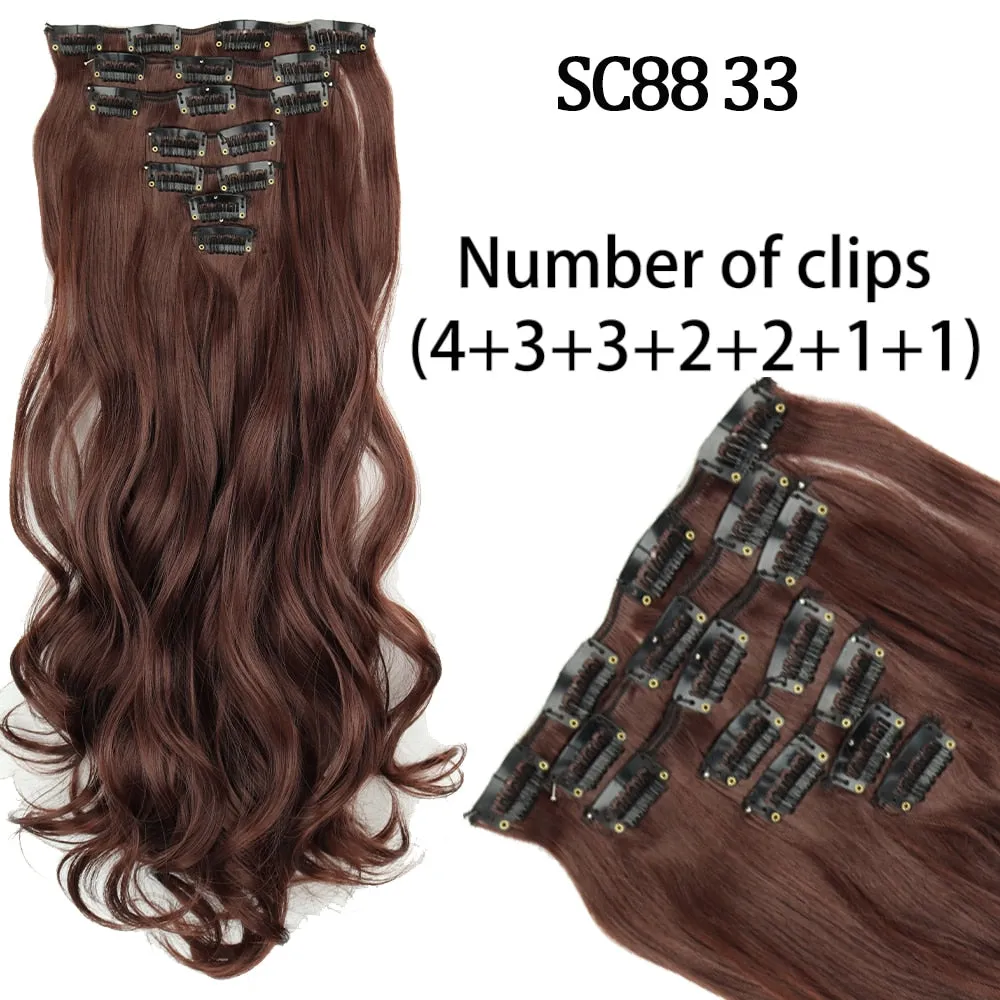 7 Piece Synthetic Clip-In Hair Extension Set