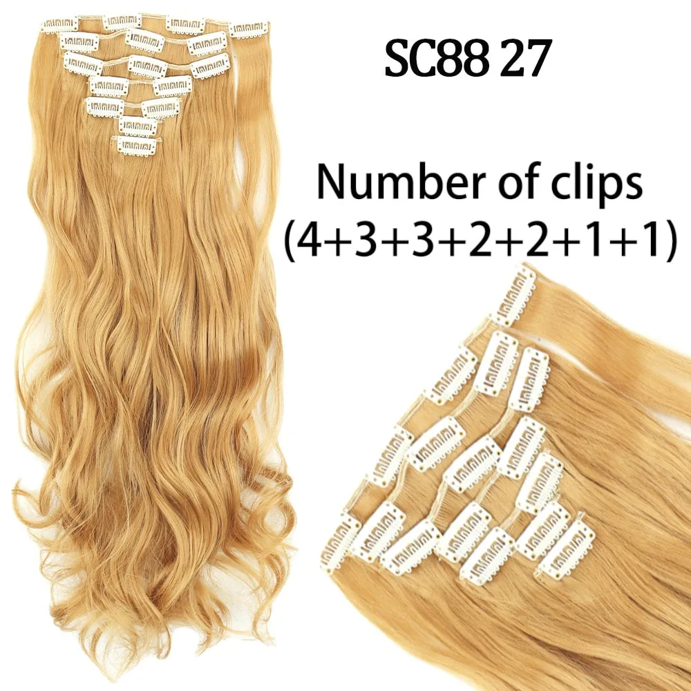 7 Piece Synthetic Clip-In Hair Extension Set