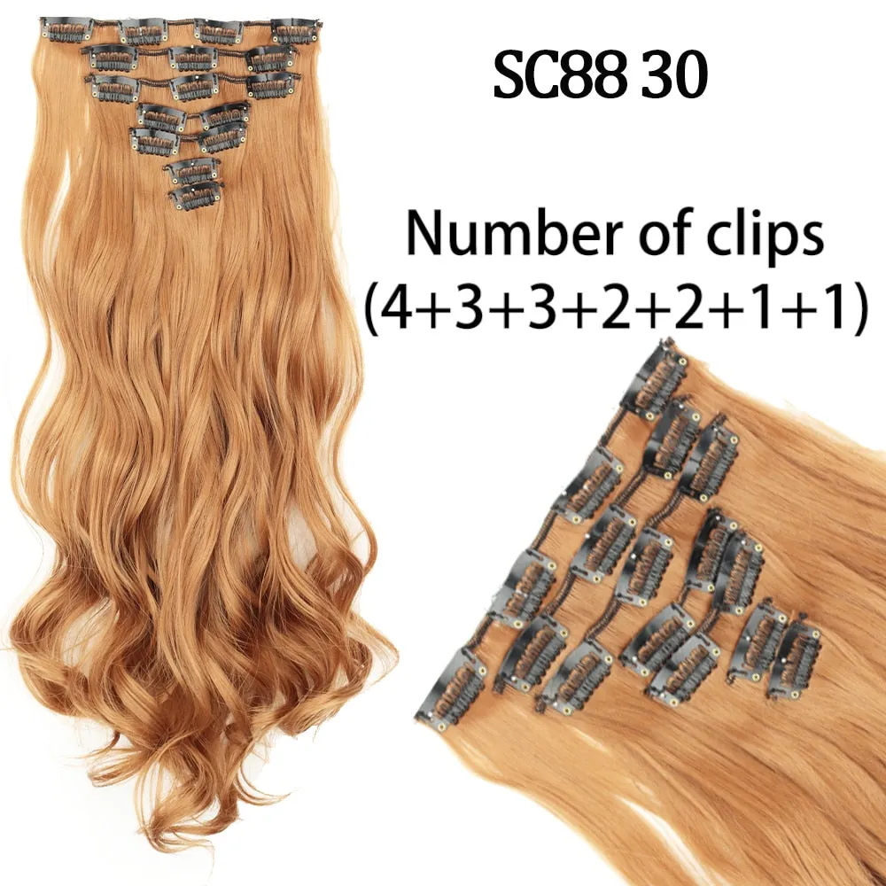 7 Piece Synthetic Clip-In Hair Extension Set