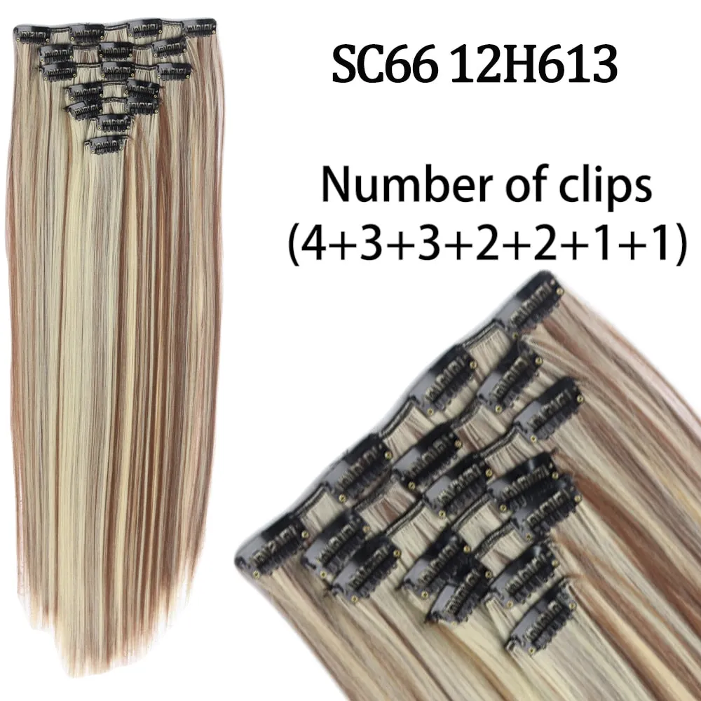 7 Piece Synthetic Clip-In Hair Extension Set