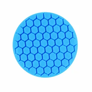 7.5" Euro Light Blue Soft Polishing Hex Faced Foam Grip Pad™ with Center Ring Backing