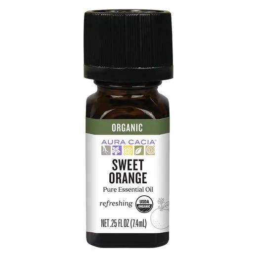 Aura Cacia Organic Sweet Orange Refreshing Essential Oil 0.25oz