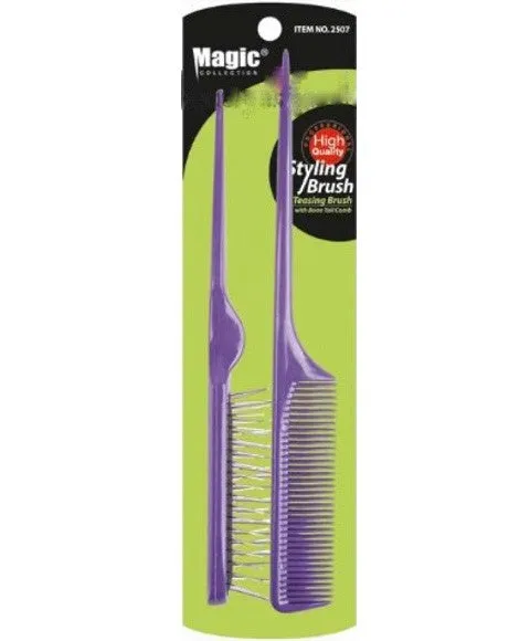 Bee Sales Magic Collection Teasing Brush With Bone Tail Comb Assorted Color 2507