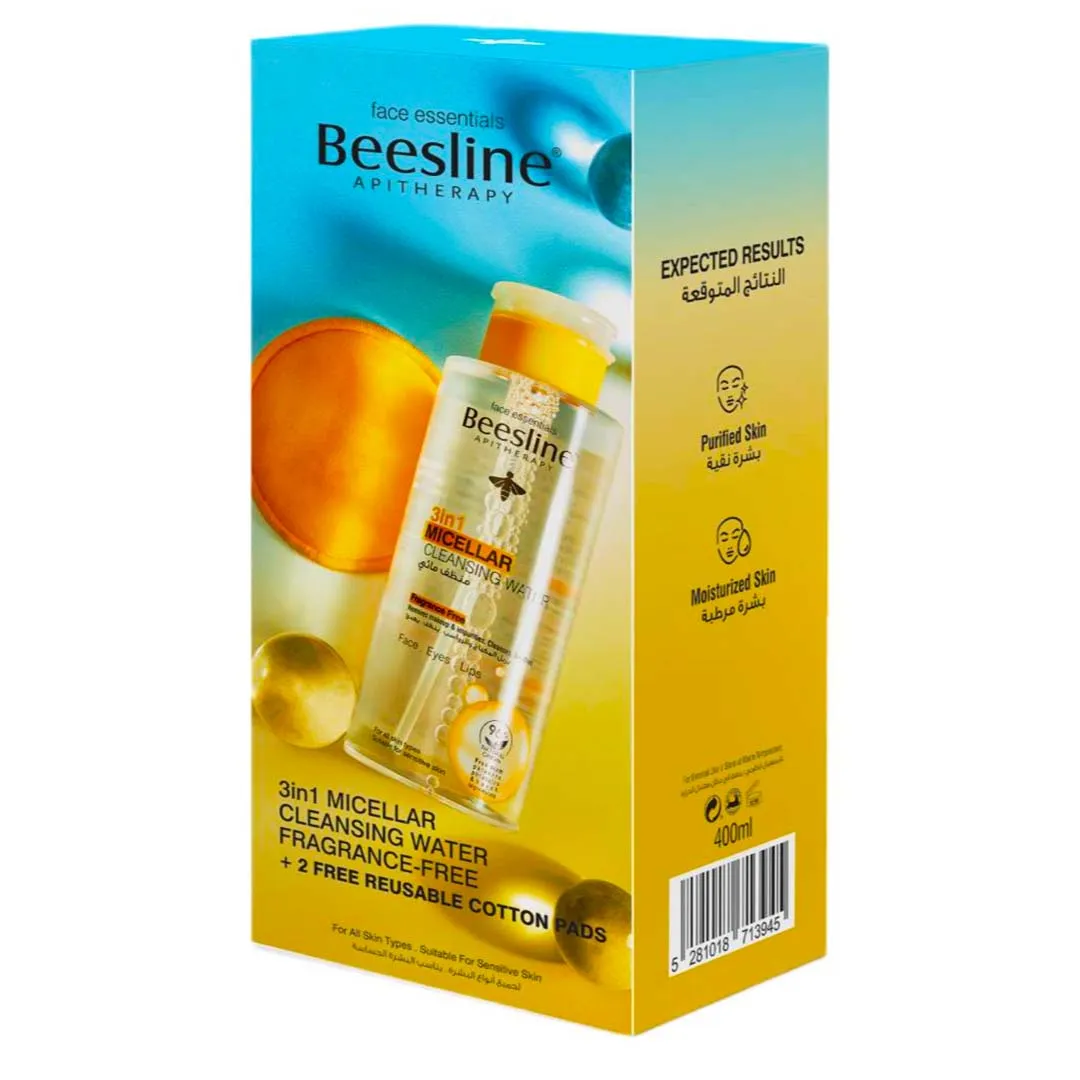 Beesline 3In1 Micellar Water Ff 400Ml Free Cotton Pads