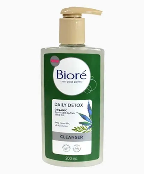 Biore Daily Detox Organic Cannabis Sativa Seed Oil Cleanser 200ml