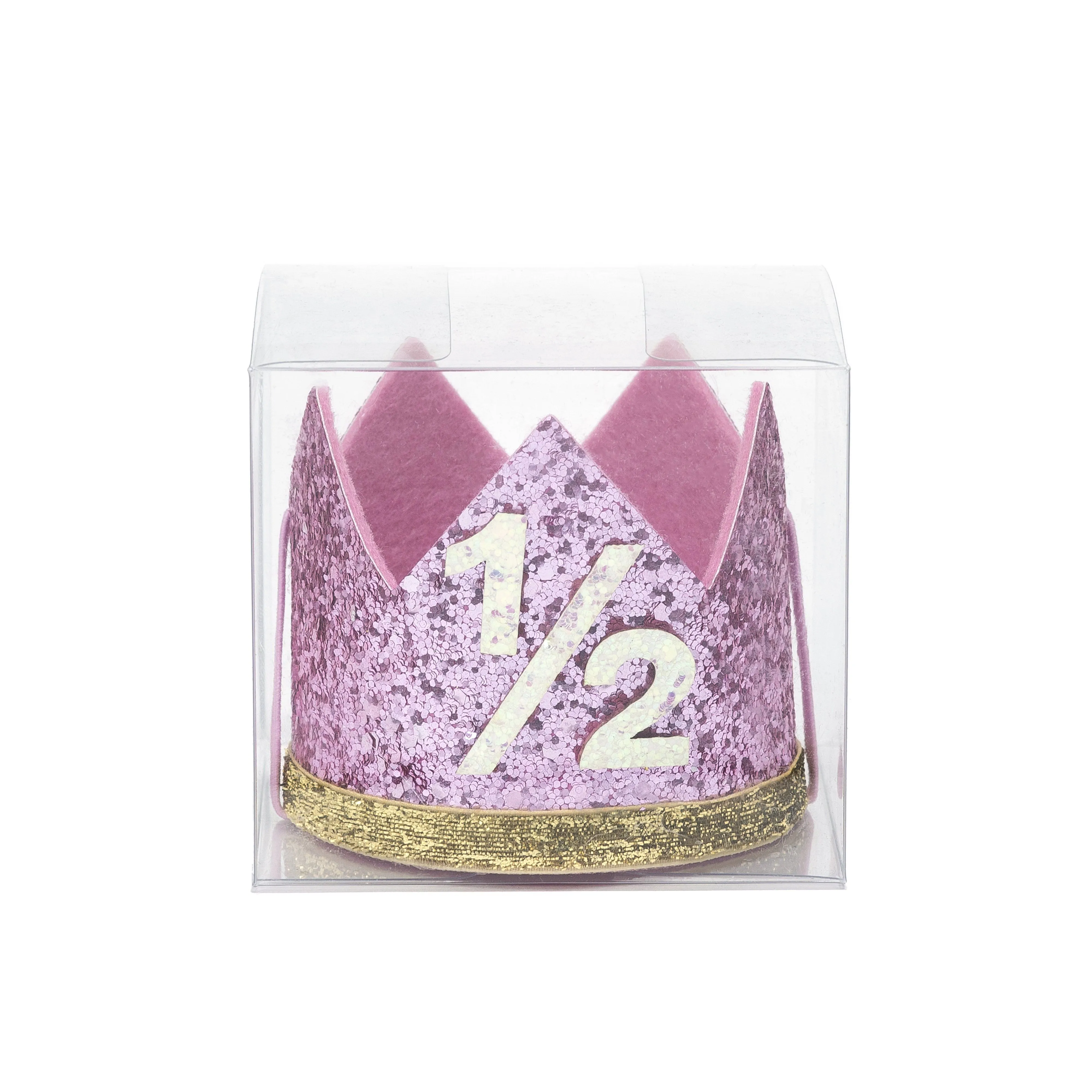 Birthday Party Crown - Pink   Gold Glitter