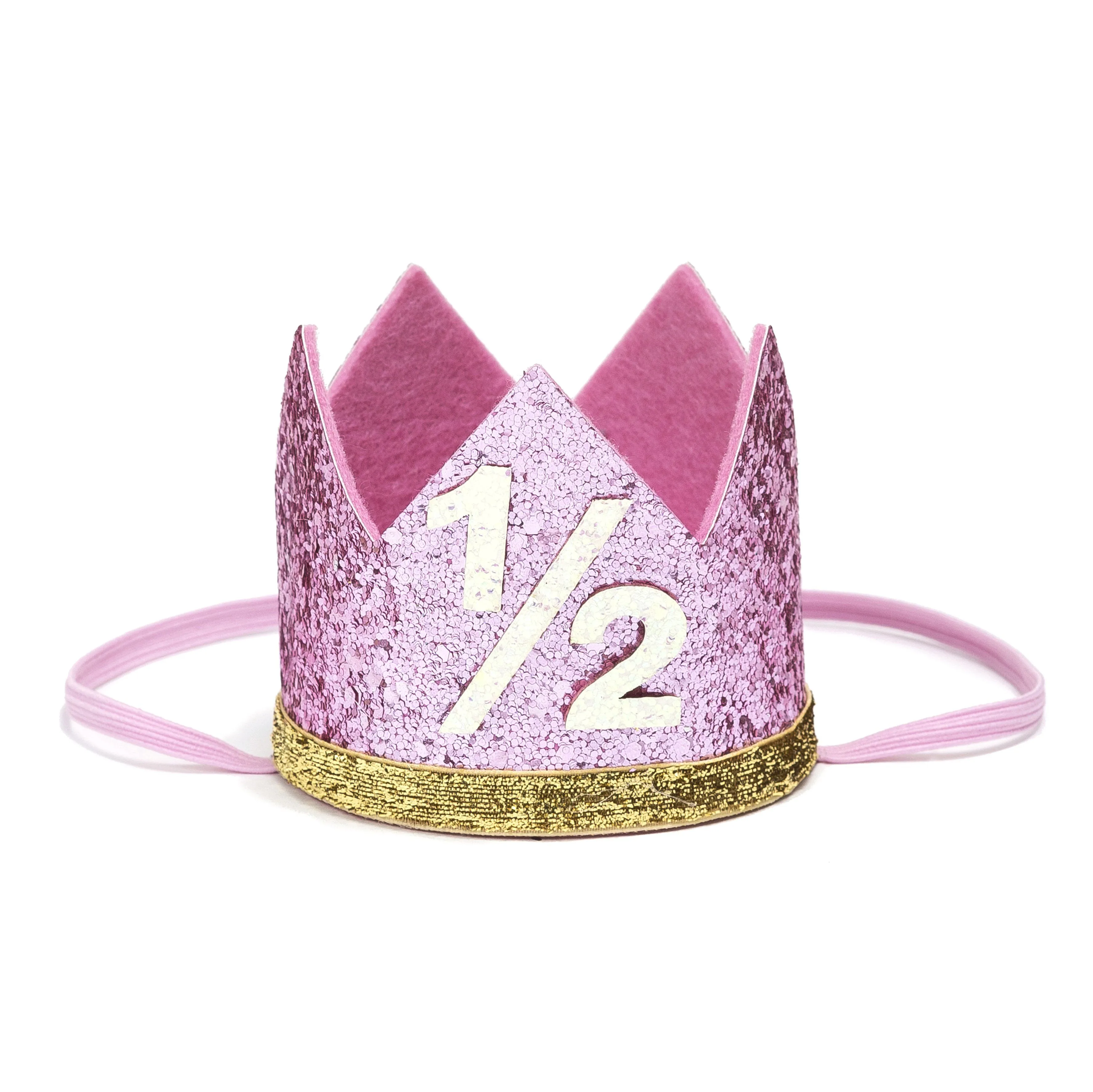 Birthday Party Crown - Pink   Gold Glitter