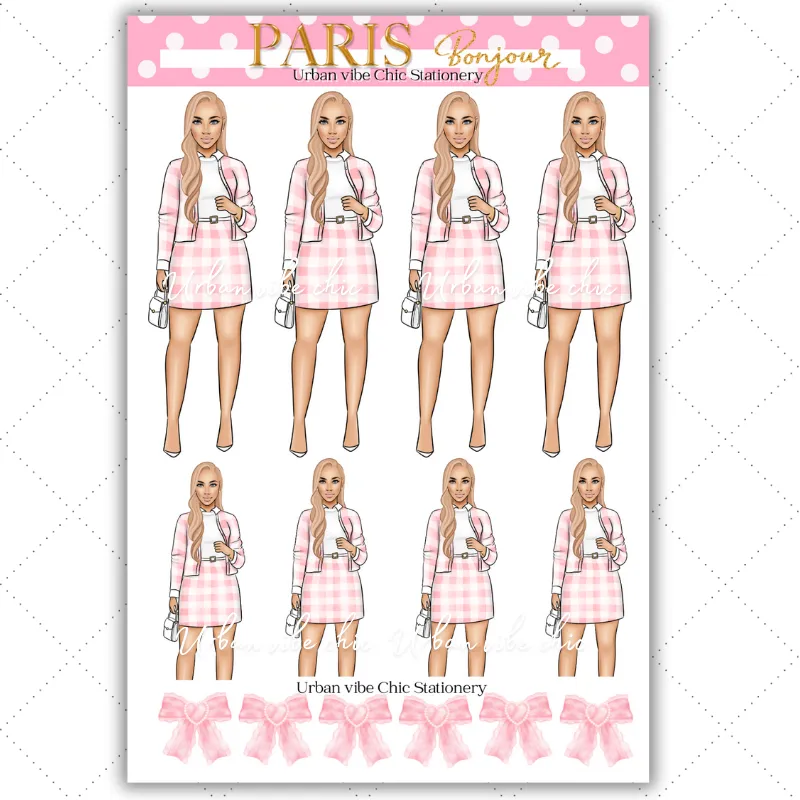 Black Girl Stickers - Pink Paris