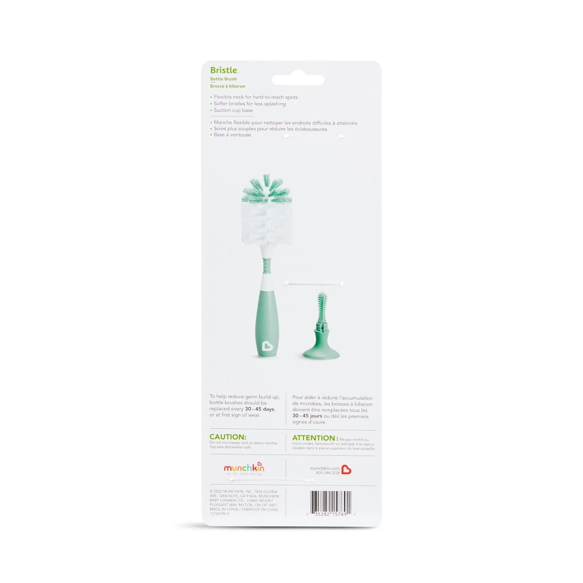 [Bundle Of 2] Munchkin Bristle Bottle Brush (Sage)