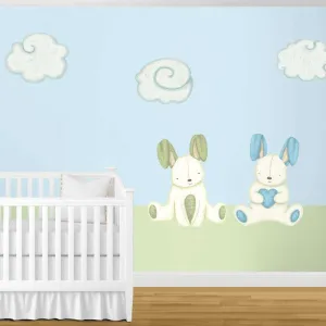 Bunny Rabbits and Cloud Wall Stickers