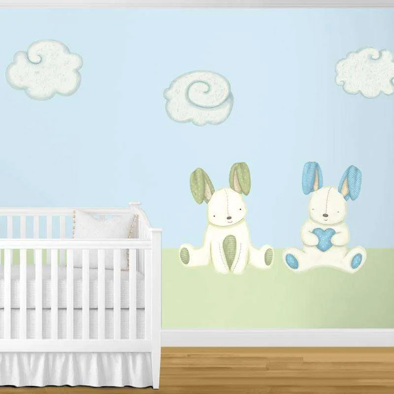 Bunny Rabbits and Cloud Wall Stickers