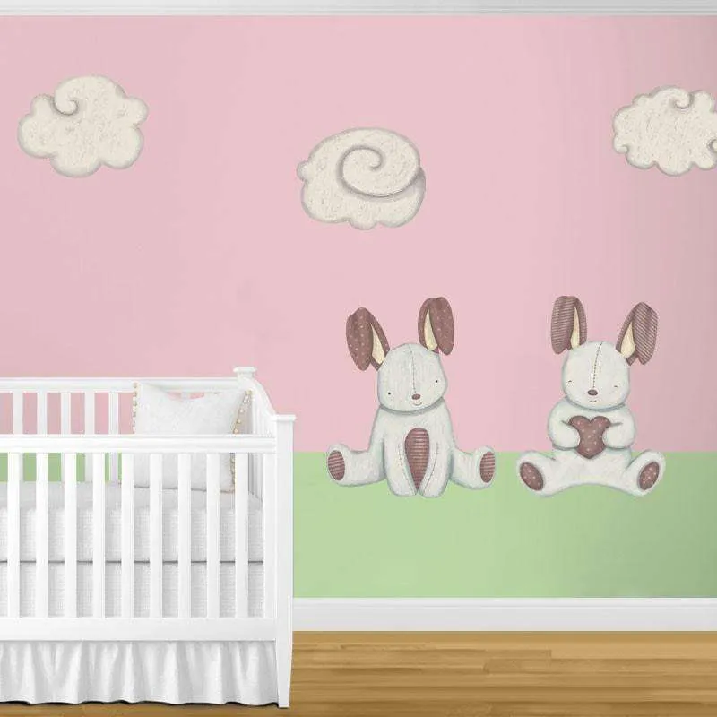 Bunny Rabbits and Cloud Wall Stickers