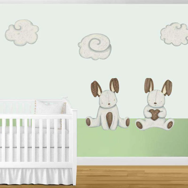 Bunny Rabbits and Cloud Wall Stickers