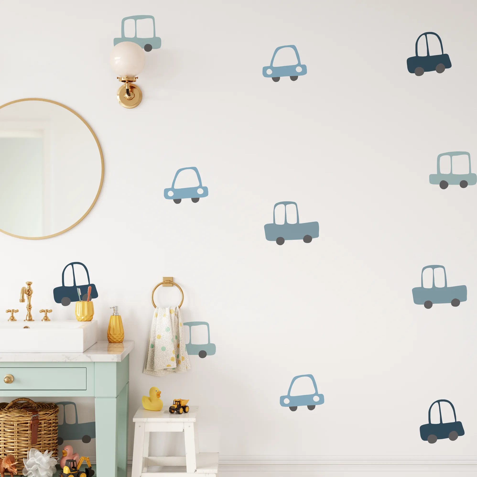 Car Wall Decal Set - Blue