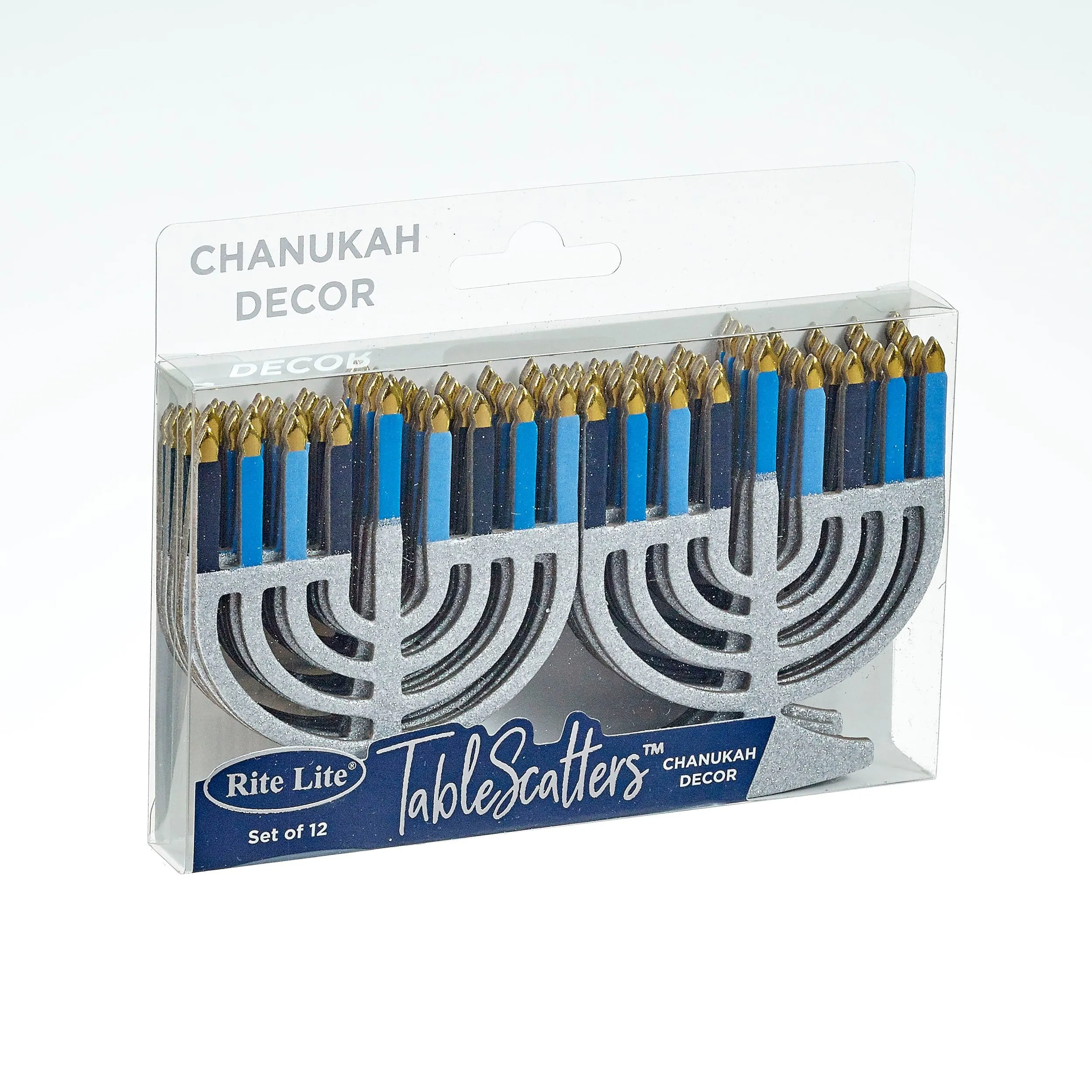 Chanukah Tablescatters™,chipboard Menorahs,glitter&foil,12/gftbx