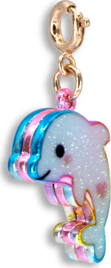 Charm It! Gold Glitter Tye Dye Dolphin