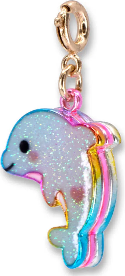 Charm It! Gold Glitter Tye Dye Dolphin