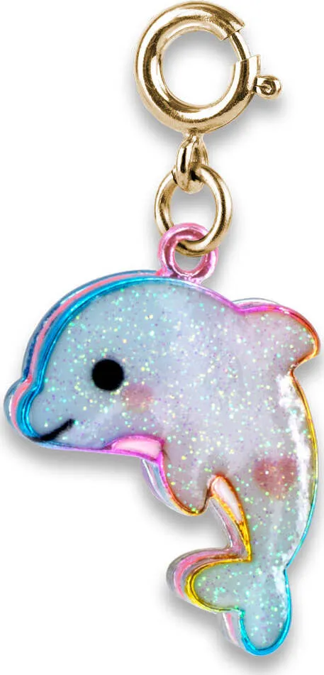 Charm It! Gold Glitter Tye Dye Dolphin