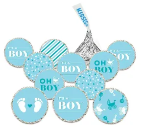 Chocolate Drop Labels Trio, Fits Hershey's Kisses, Ultimate Boy Baby Shower Collection