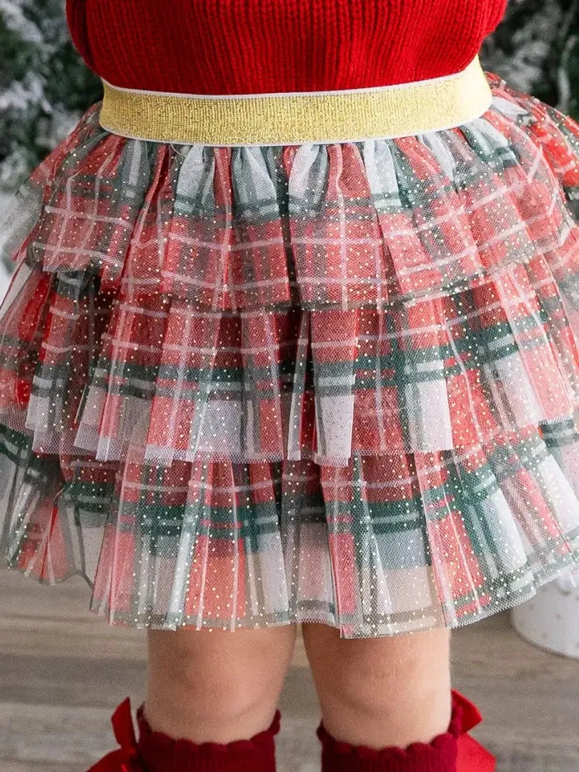 Christmas Plaid Tiered Tutu