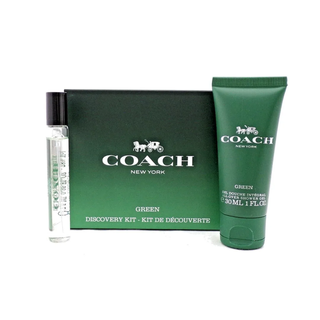 Coach Green EDT 7.5ml   30ml Shower Gel Discover Kit