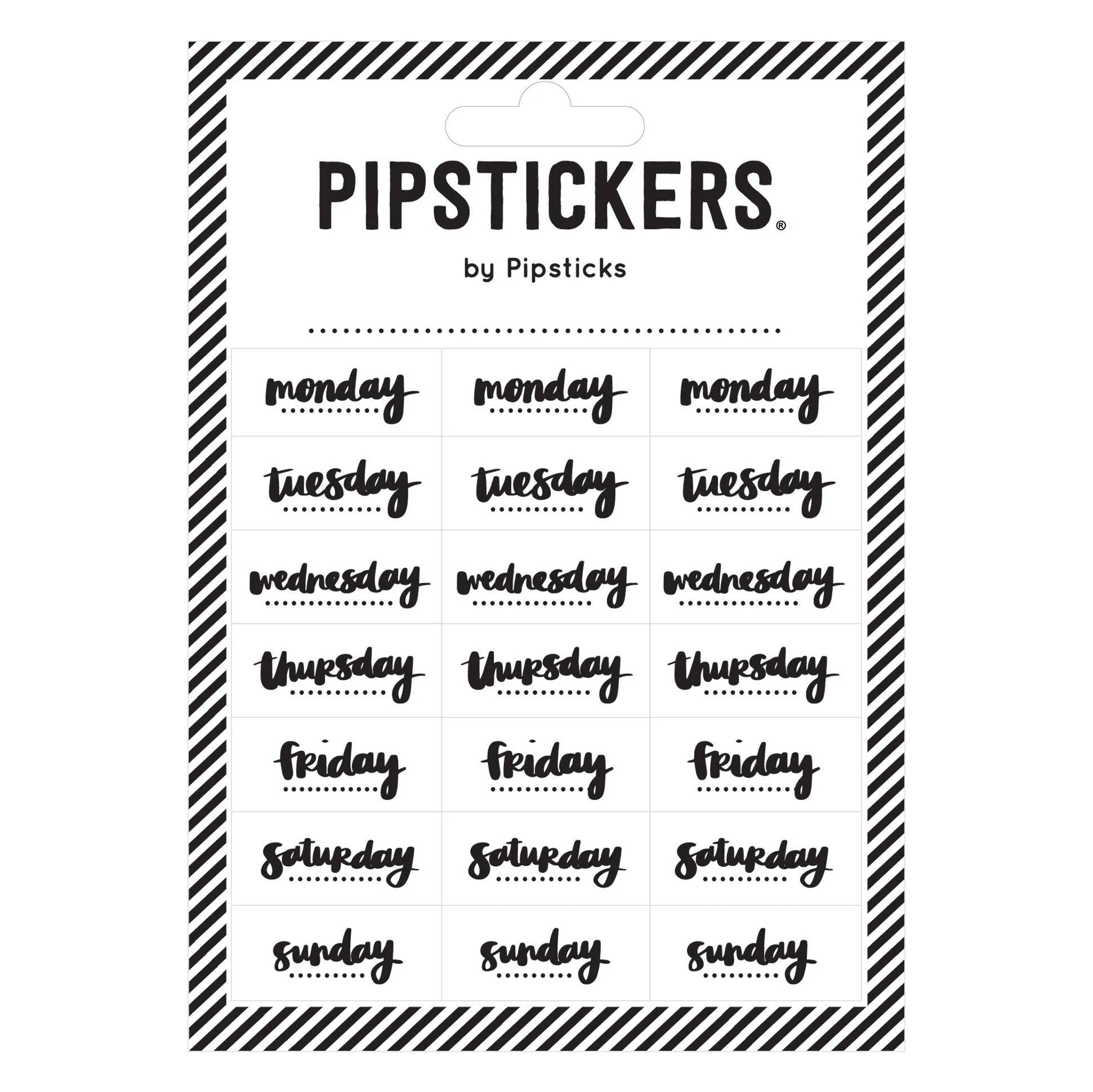 Colour-in Days Of The Week Stickers by Pipsticks