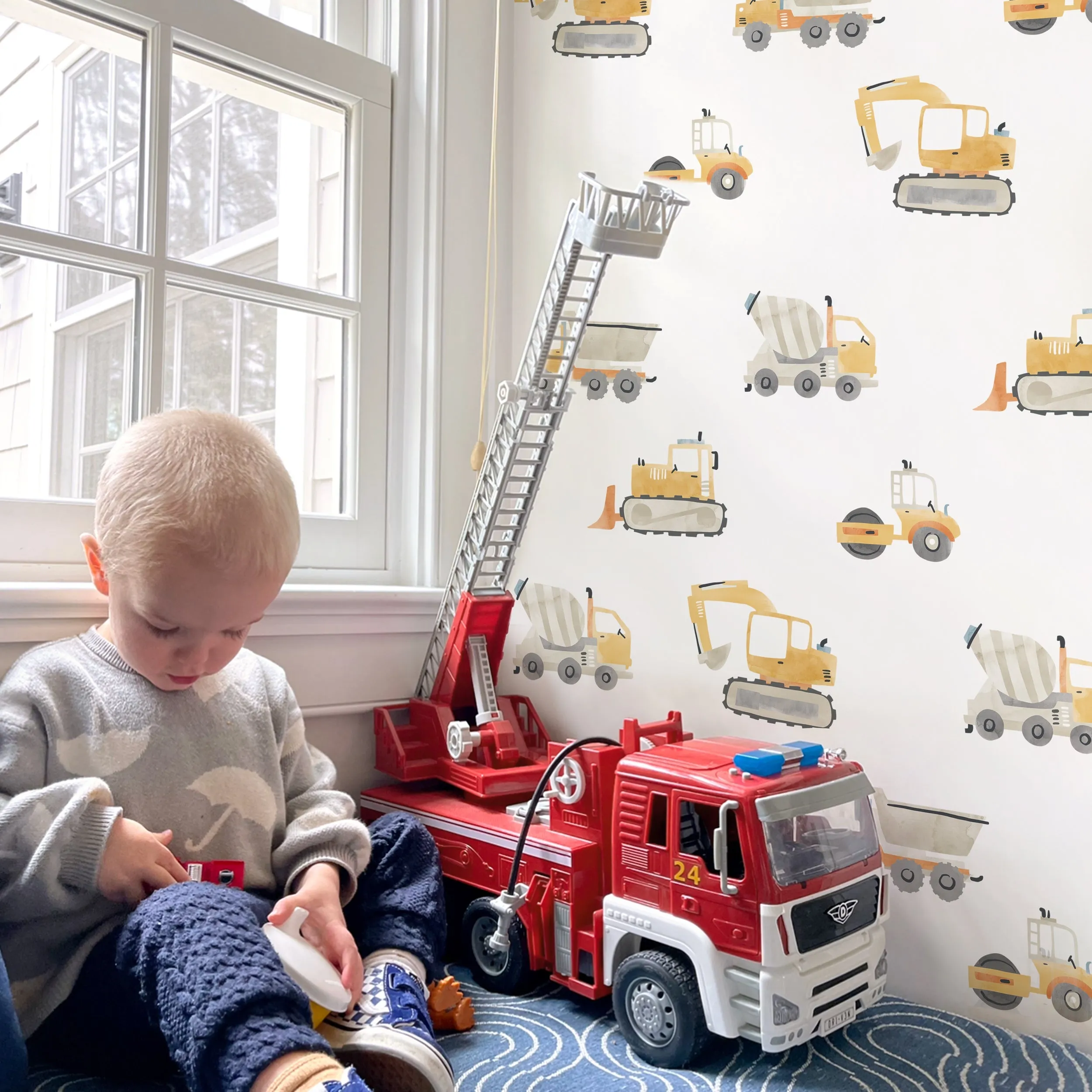 Construction Trucks Toss Wall Decal Set