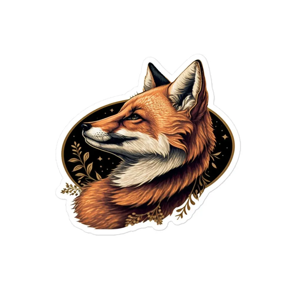 Elegant Fox Bubble-Free Stickers -Elegant Fox Sticker Sheet