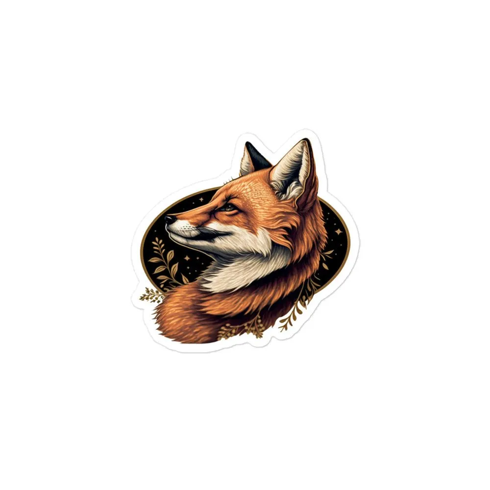 Elegant Fox Bubble-Free Stickers -Elegant Fox Sticker Sheet