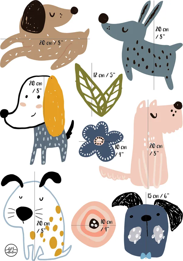 Fabric Wall Decals - Dogs