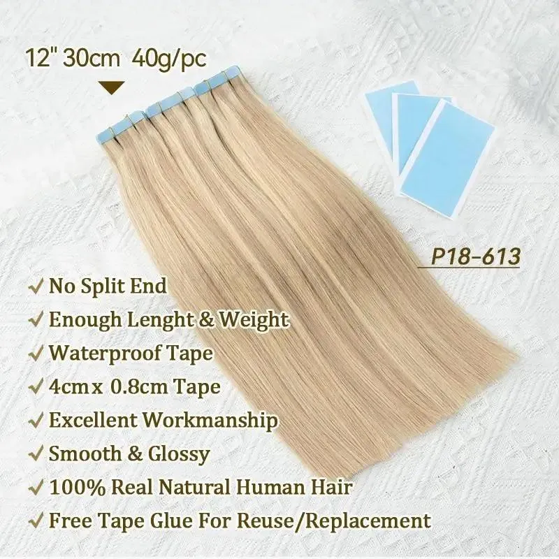 Fine Hair Transformation: Seamless Skin Weft Tape Extensions for Natural Look