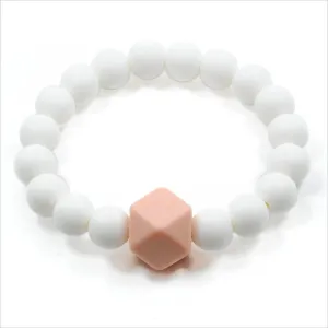 Glitter & Spice Adult Gemstone Teething Bracelet in White