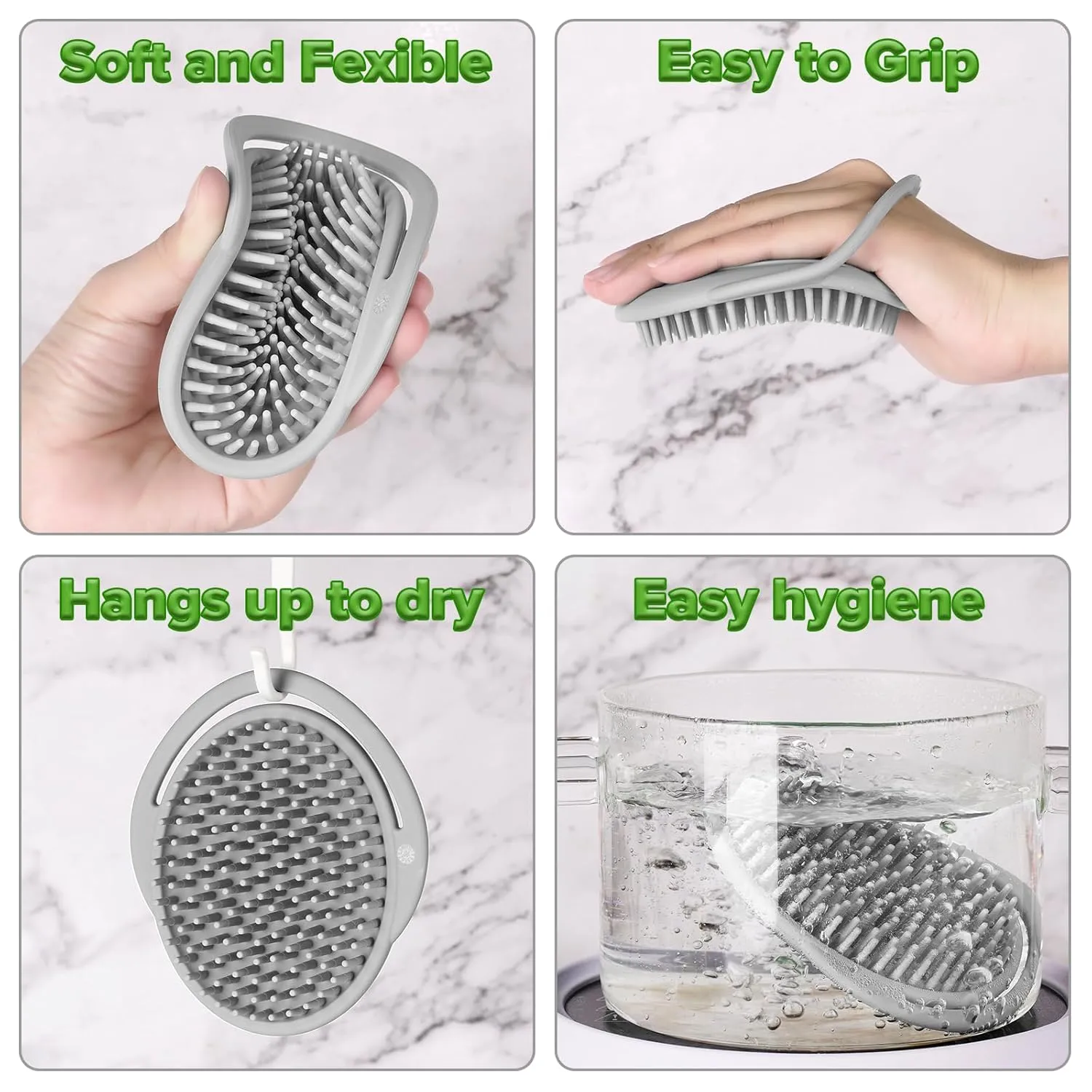 Haakaa Silicone Shampoo Brush - Grey