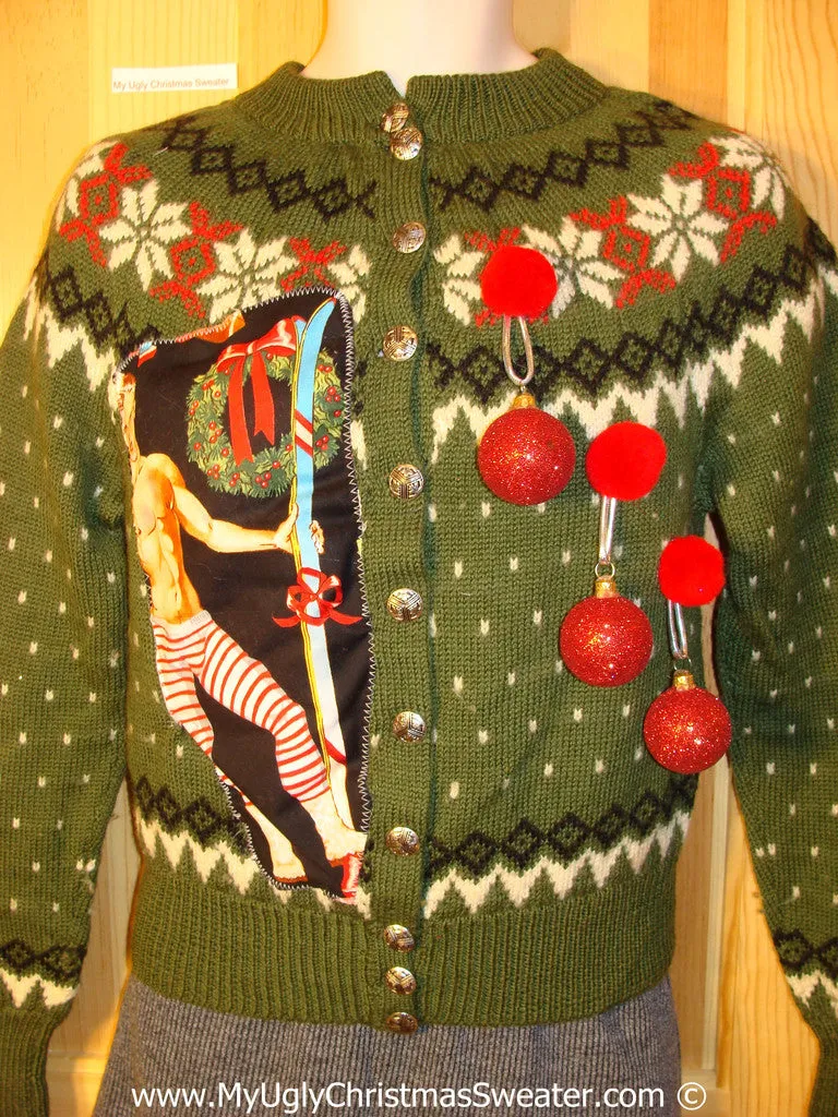 Hottie Guy Tacky Ugly Christmas Sweater 3D Ornaments (b59)