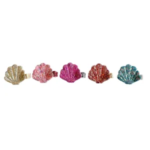 Iridescent Glitter Seashell Clip